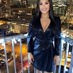 Zara Black Faux Leather Dress